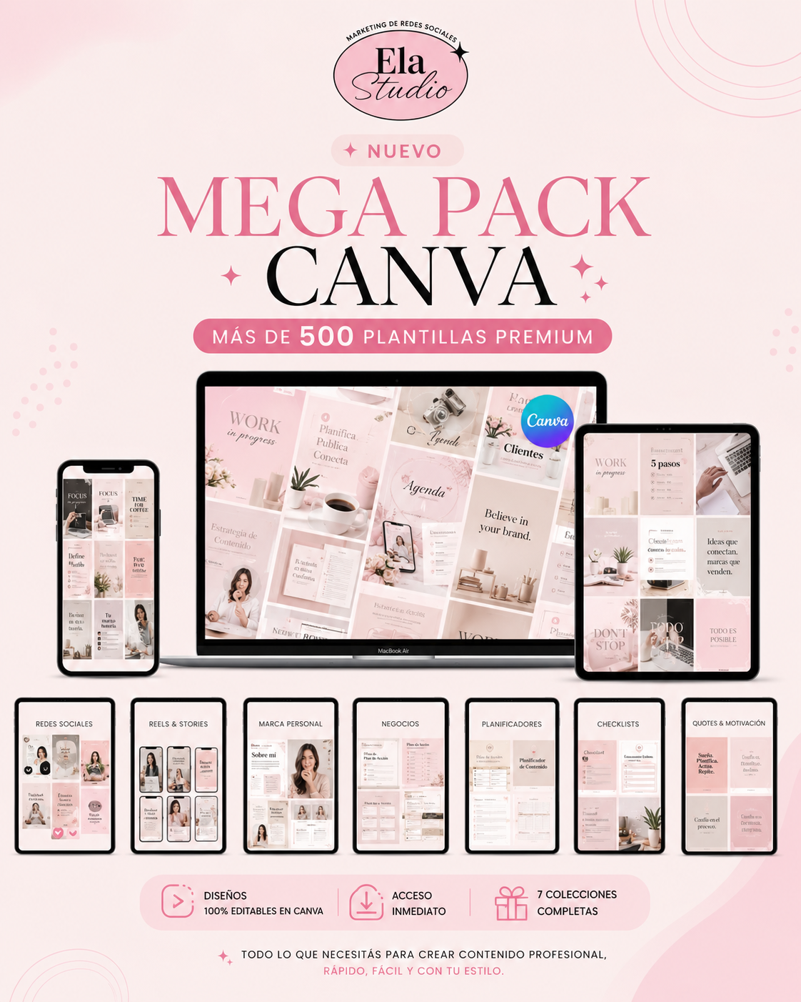 +500 PLANTILLAS EDITABLES EN CANVA